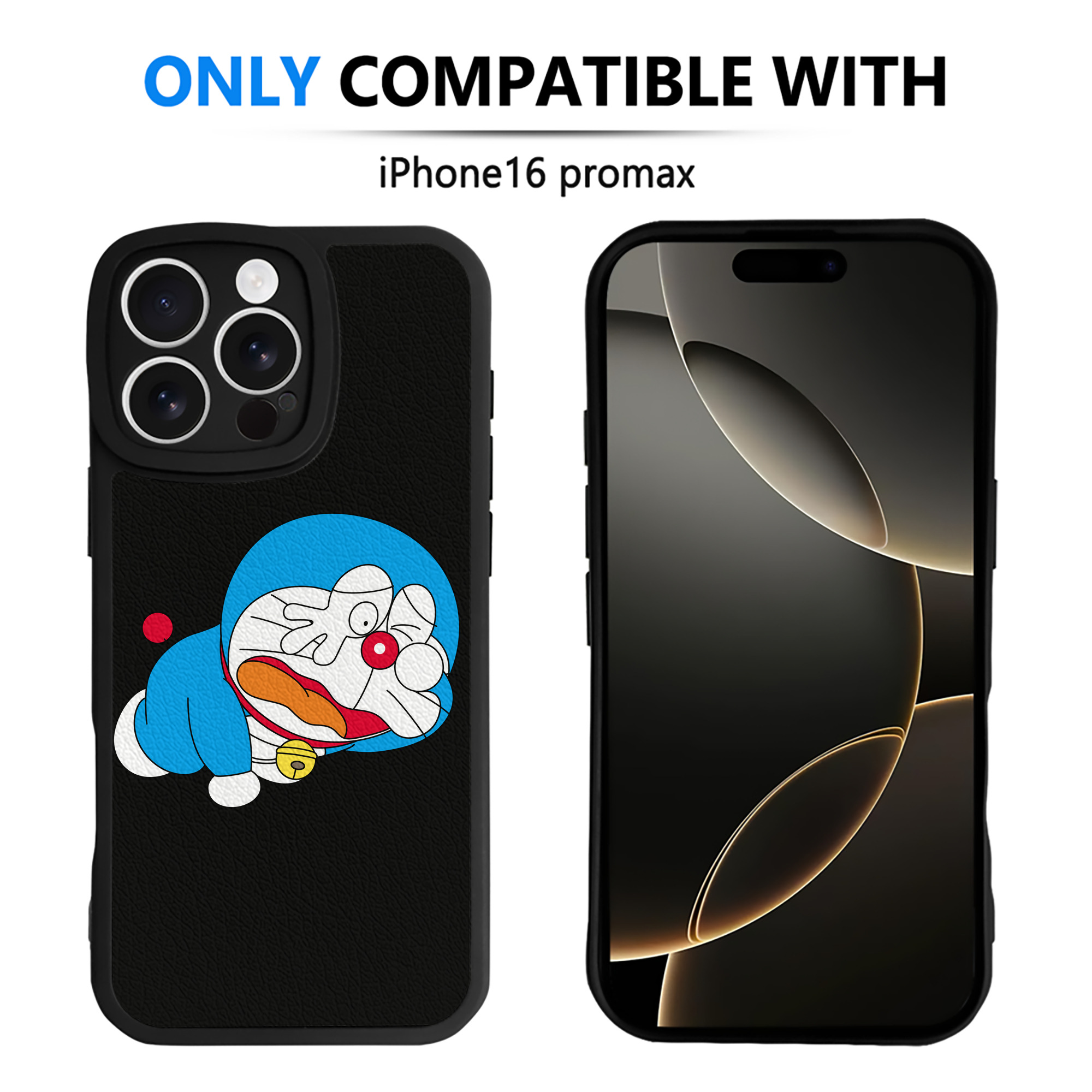 （画像用） ドラえもん Doraemon 【iPhone 16シリーズ対応】シリコンスマホケース（レザー調） 材質：シリコン